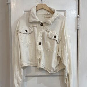 We The Free Cream Cropped Jean Jacket